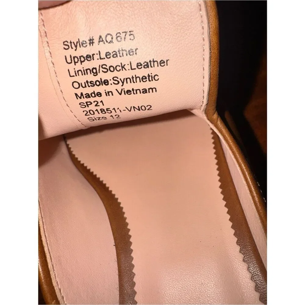 J.Crew NWOT Brown Leather Clog Mules Studded Wood Platform Size 12  70’ vibe